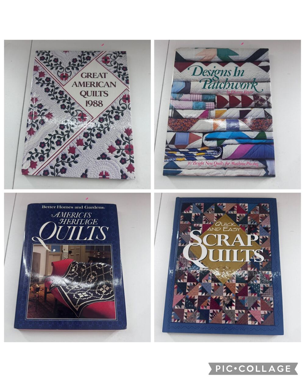 Vintage Bundle of 4 Quilting Books 1980s/90s Classic Retro Cottage Display